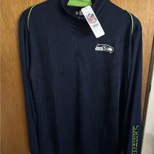 seattle seahawks NFL Team 1/4 Zip Performance Pullover Shirt Moisture Wicking L